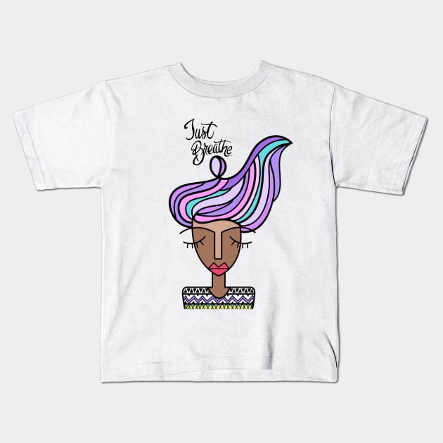 Just Breathe Kids T-Shirt by ASPAINTINGS